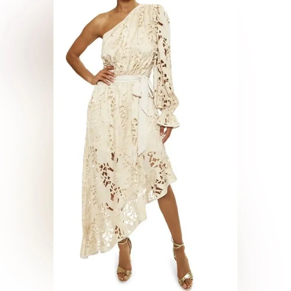 Ramy Brook Jayda Asymmetrical Sateen Floral Cutout Dress NWT Size 2